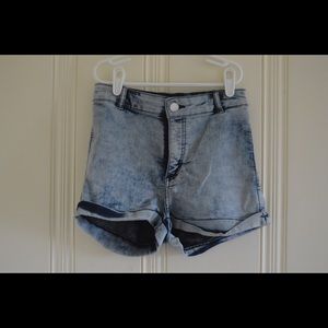 H&M Light Wash High Waisted Denim Shorts